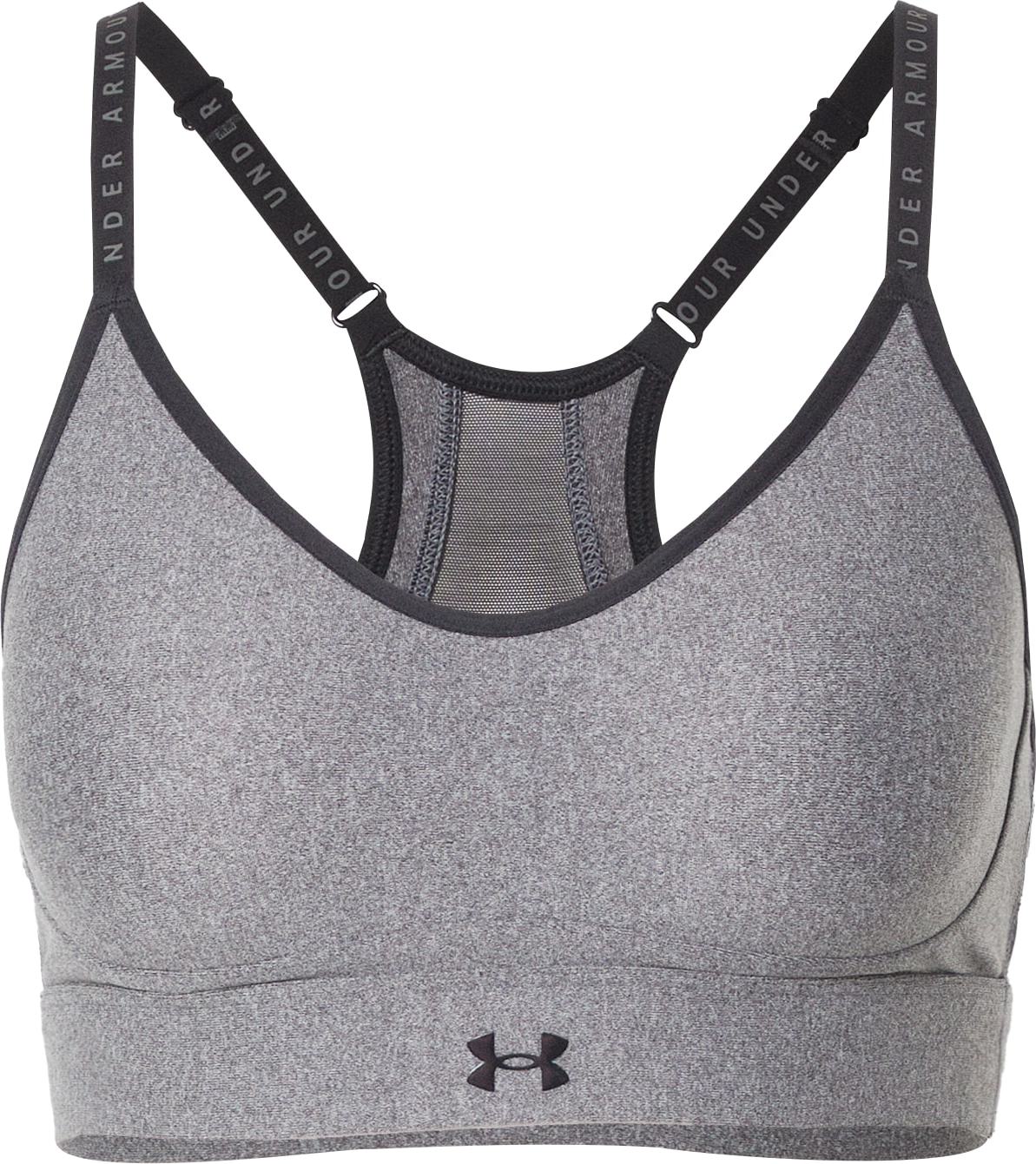 UNDER ARMOUR Sportovní podprsenka šedý melír / černá