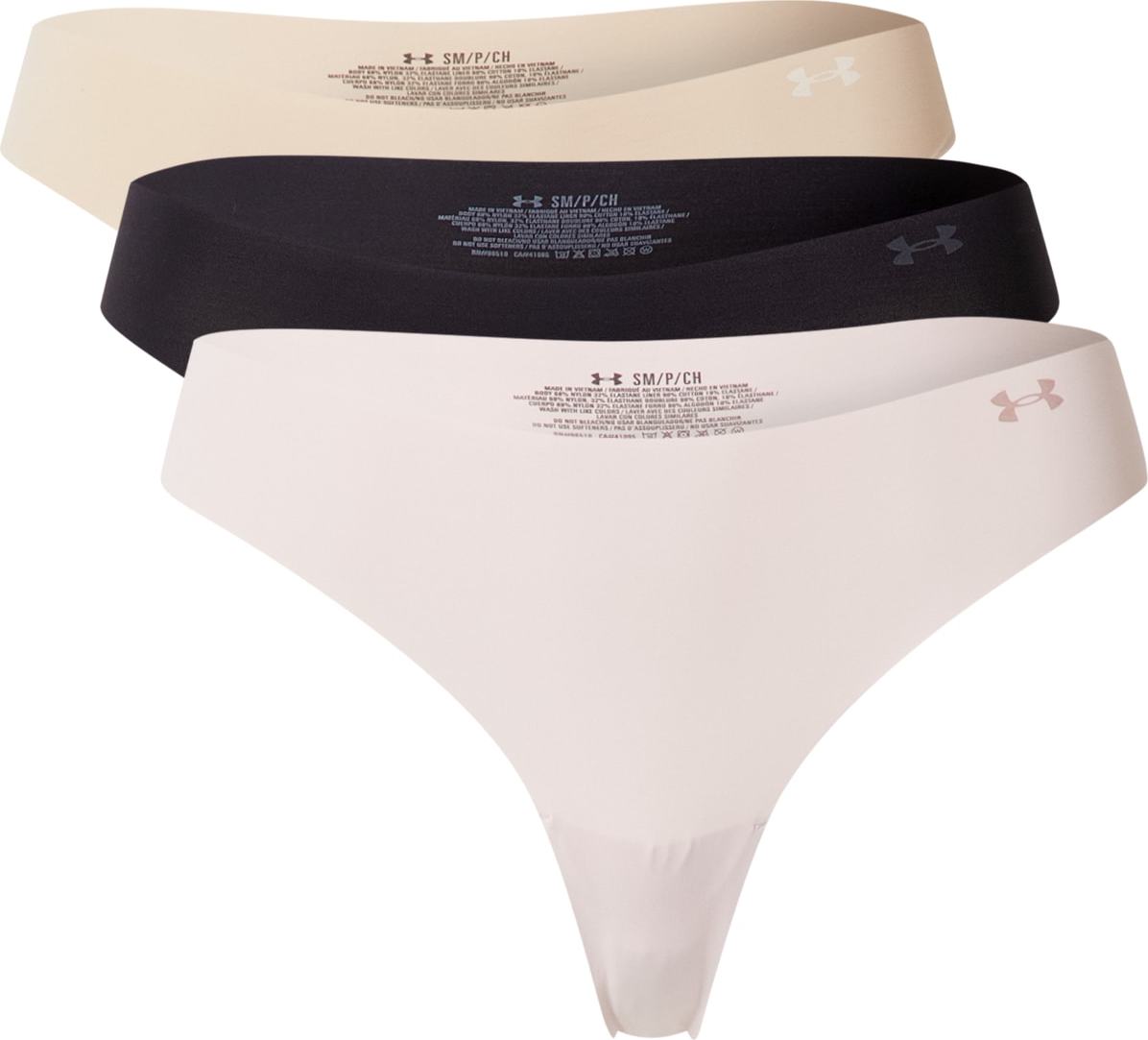 UNDER ARMOUR Sportovní spodní prádlo 'Pure Stretch' tmavě béžová / pastelová fialová / černá