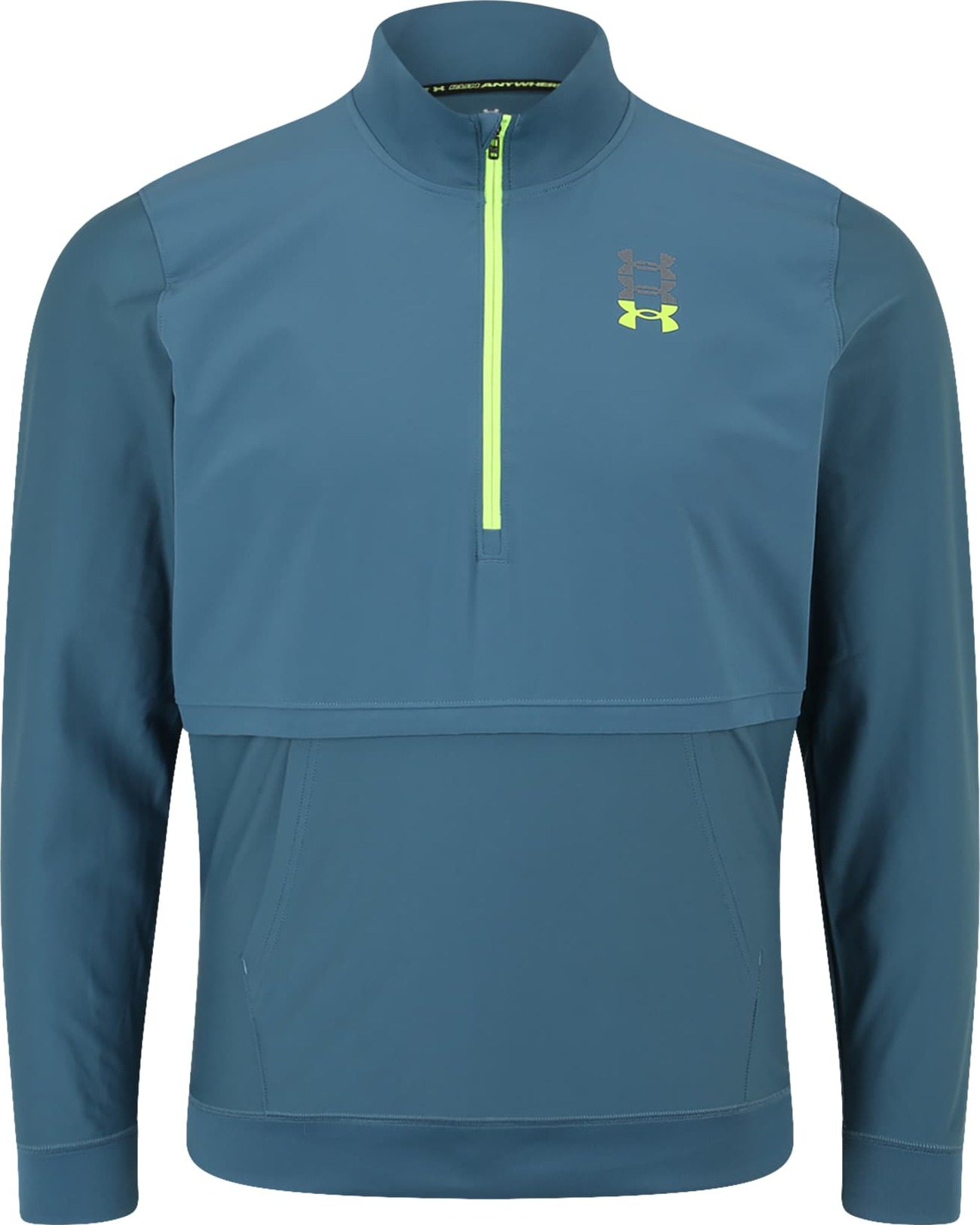 UNDER ARMOUR Sportovní svetr 'Anywhere' limone / světle šedá / petrolejová