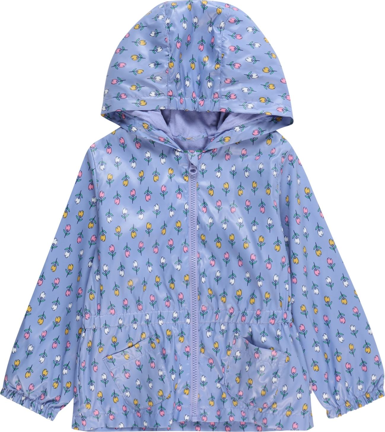 UNITED COLORS OF BENETTON Přechodná bunda nebeská modř / medová / růžová / bílá