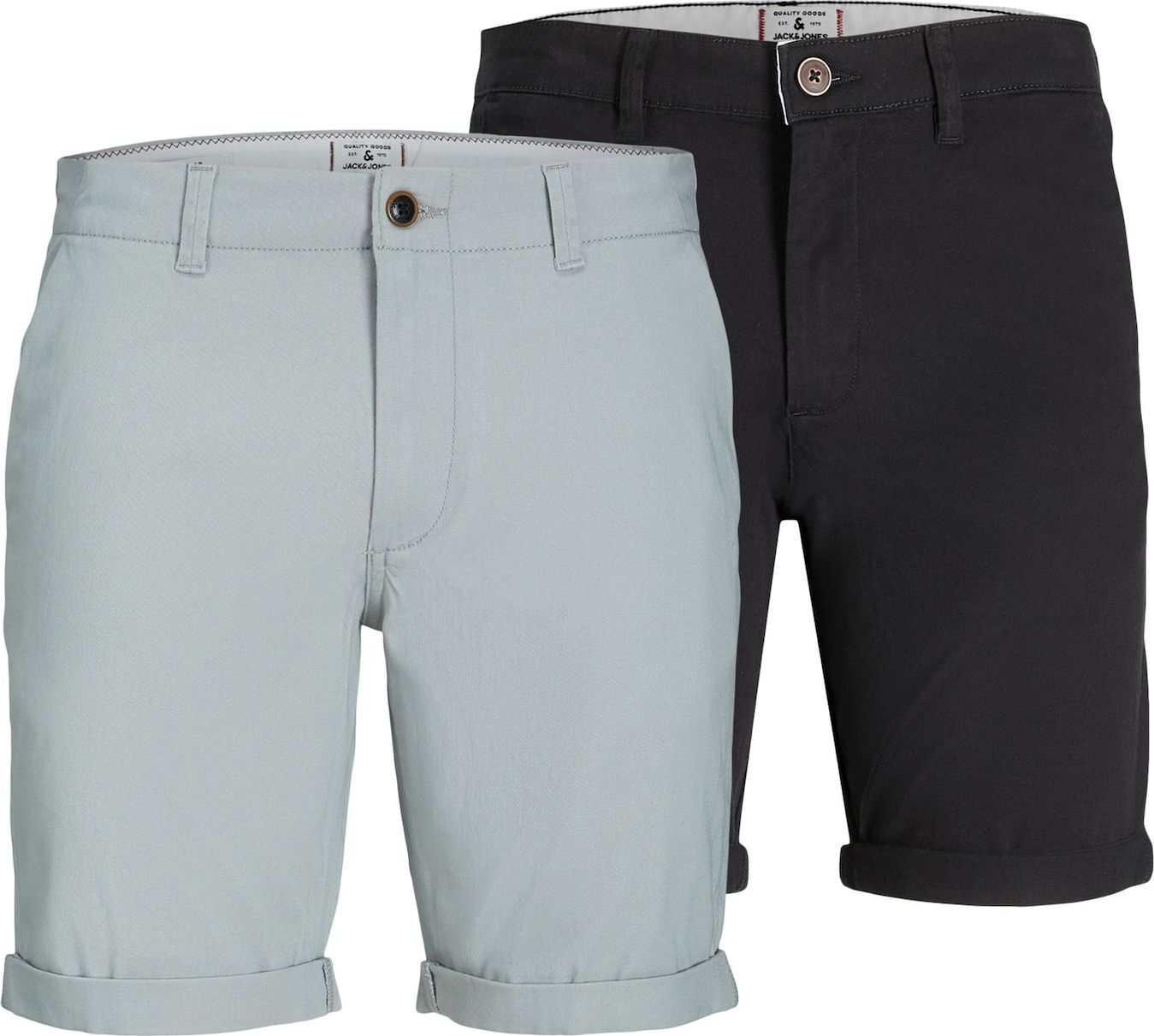Chino kalhoty 'DAVE' jack & jones světle šedá / černá
