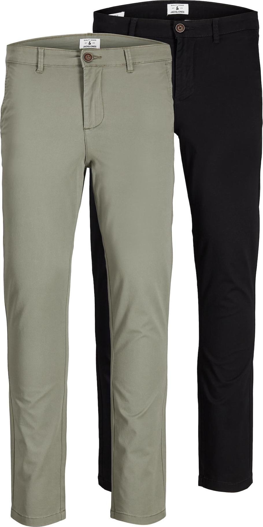 Chino kalhoty 'Marco' jack & jones olivová / černá