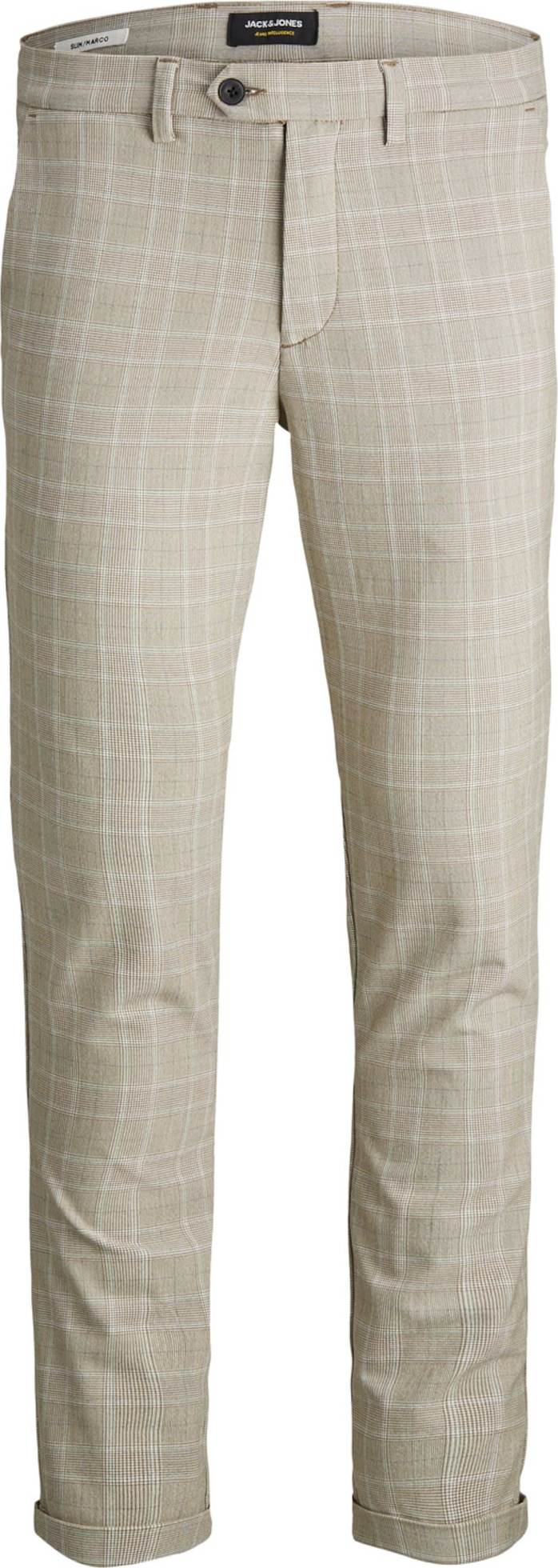 Chino kalhoty 'Marco Connor' jack & jones béžová / šedá / bílá