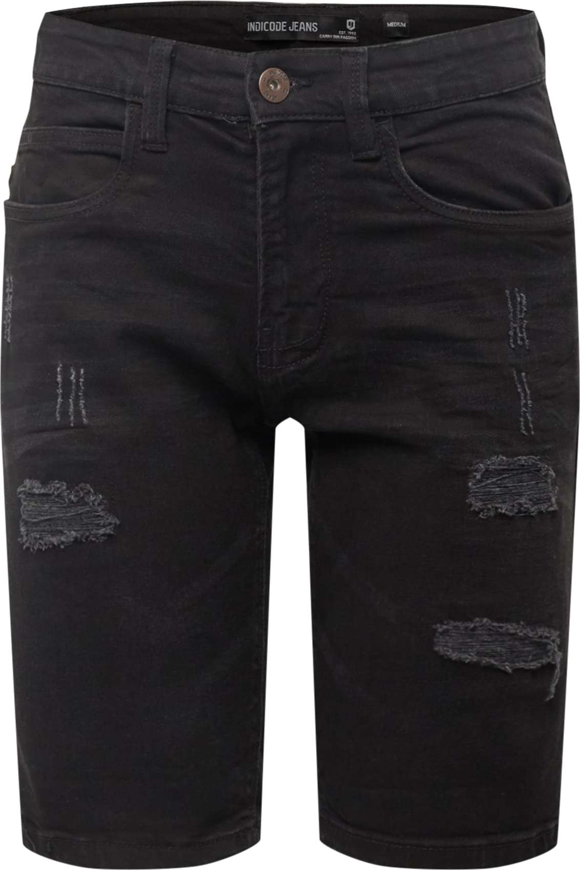 Džíny 'Kaden Holes' INDICODE JEANS černá