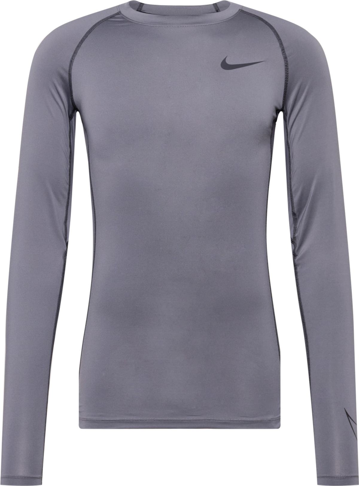 Funkční tričko Nike kouřově šedá / černá