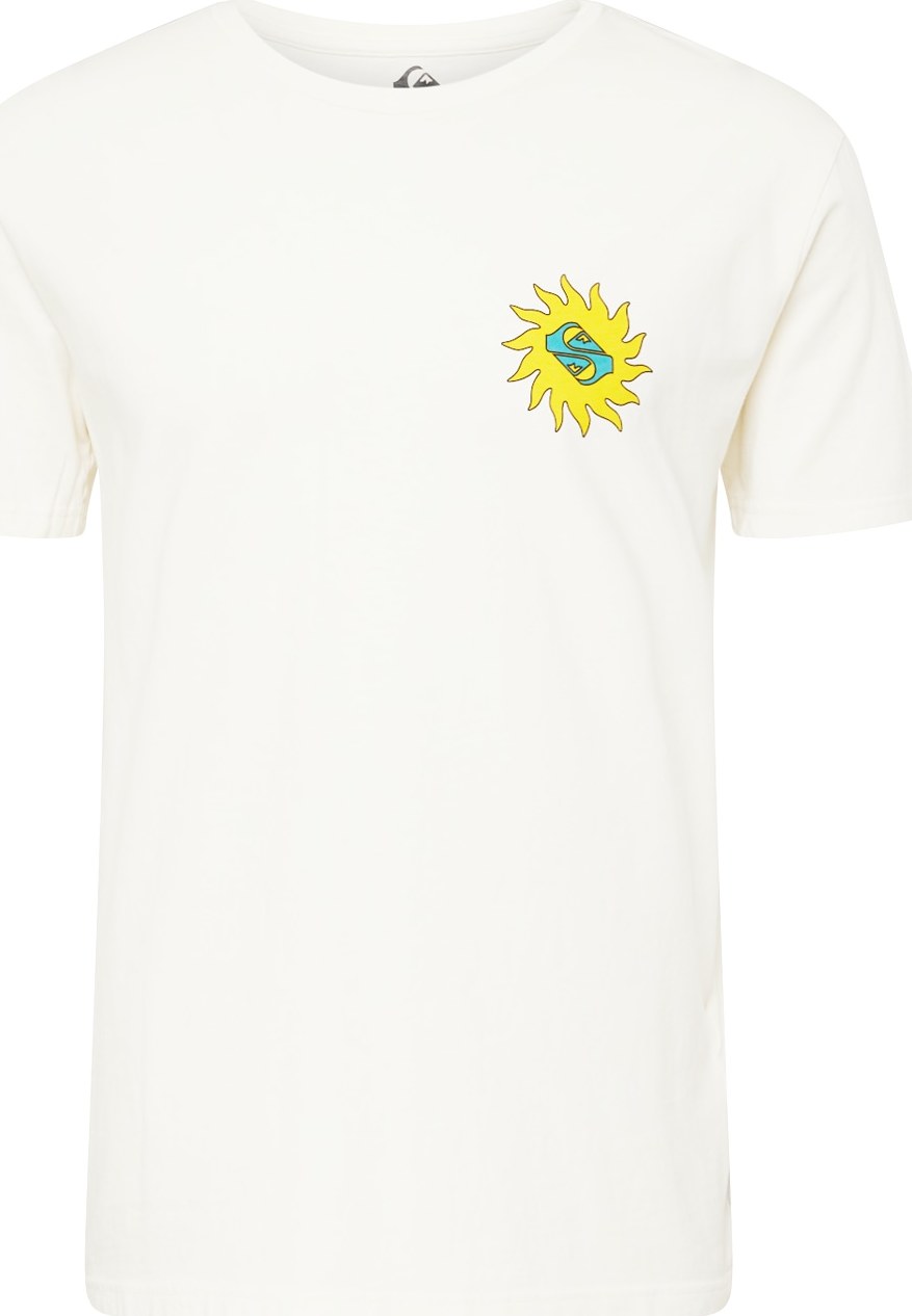 Funkční tričko 'PLANET POSITIVE' Quiksilver tyrkysová / žlutá / světle červená / barva vaječné skořápky