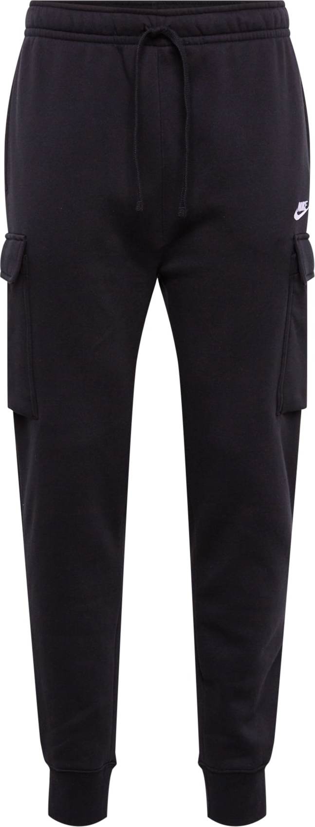 Kalhoty 'Club' Nike Sportswear černá / bílá