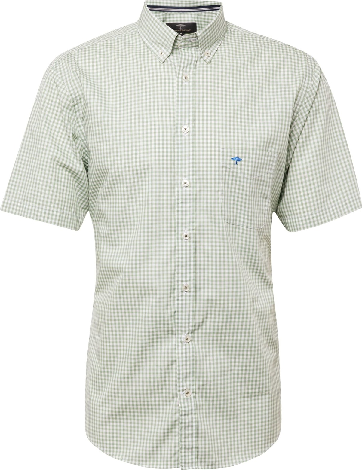 Košile FYNCH-HATTON modrá / khaki / jablko / bílá