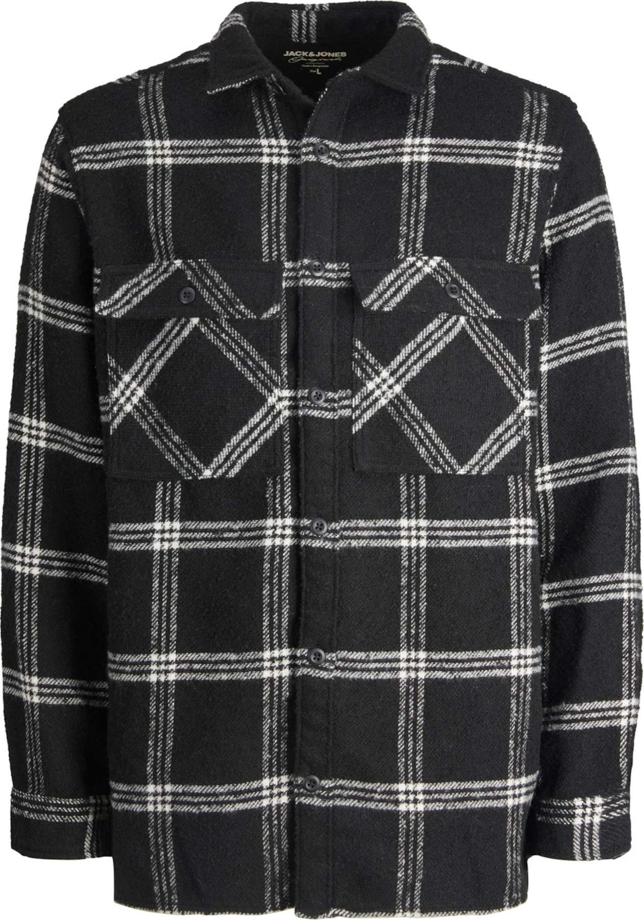 Košile 'GORDON' jack & jones černá / bílá