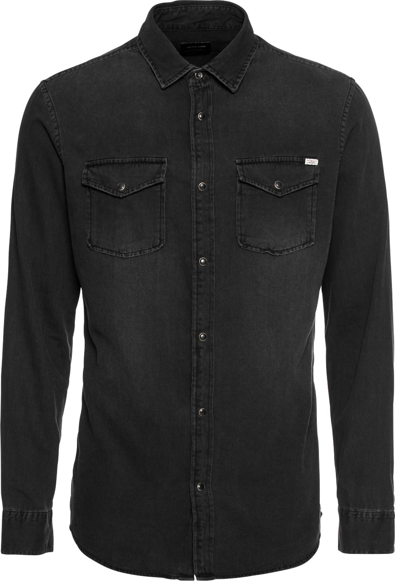 Košile 'Sheridan' jack & jones černá džínovina / bílá