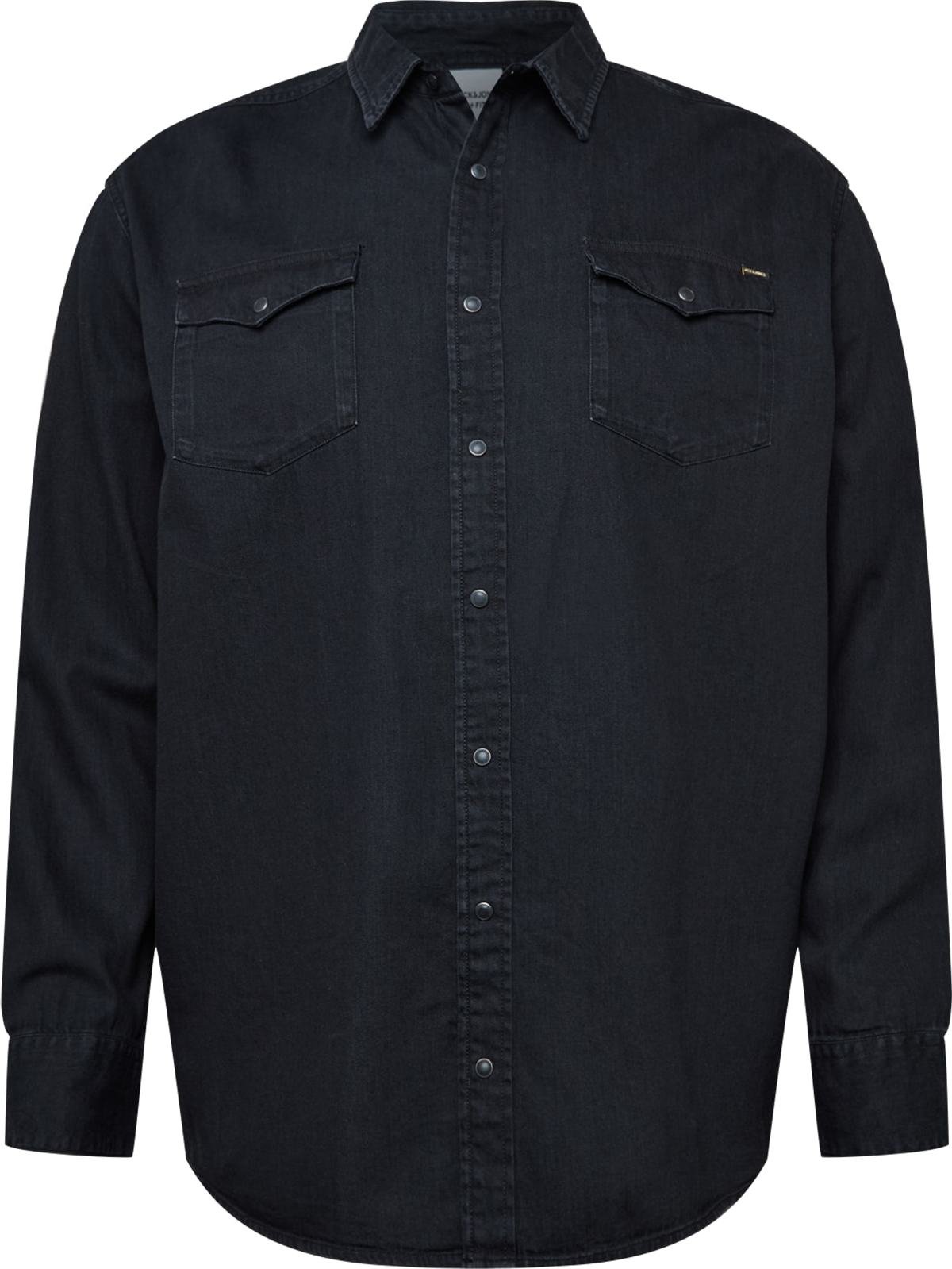 Košile 'Sheridan' Jack & Jones Plus černá džínovina