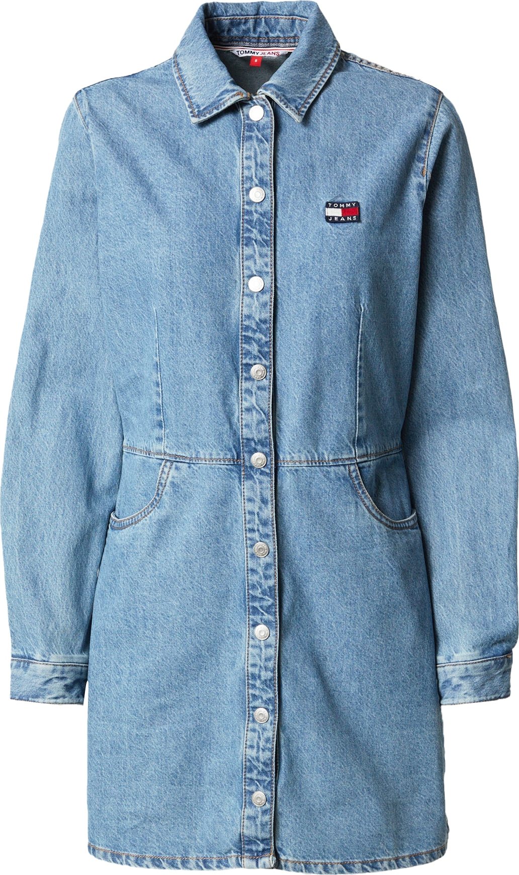 Košilové šaty Tommy Jeans námořnická modř / modrá džínovina / ohnivá červená / bílá
