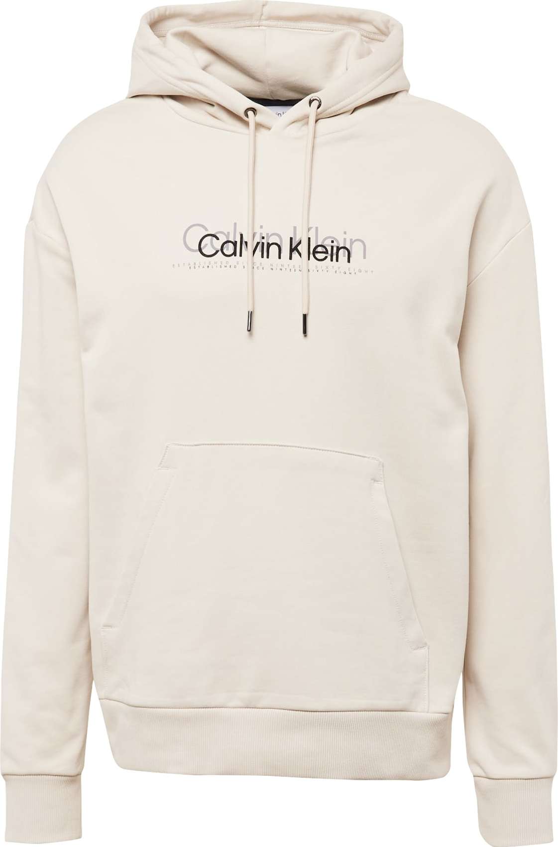 Mikina Calvin Klein světle béžová / tmavě šedá / černá