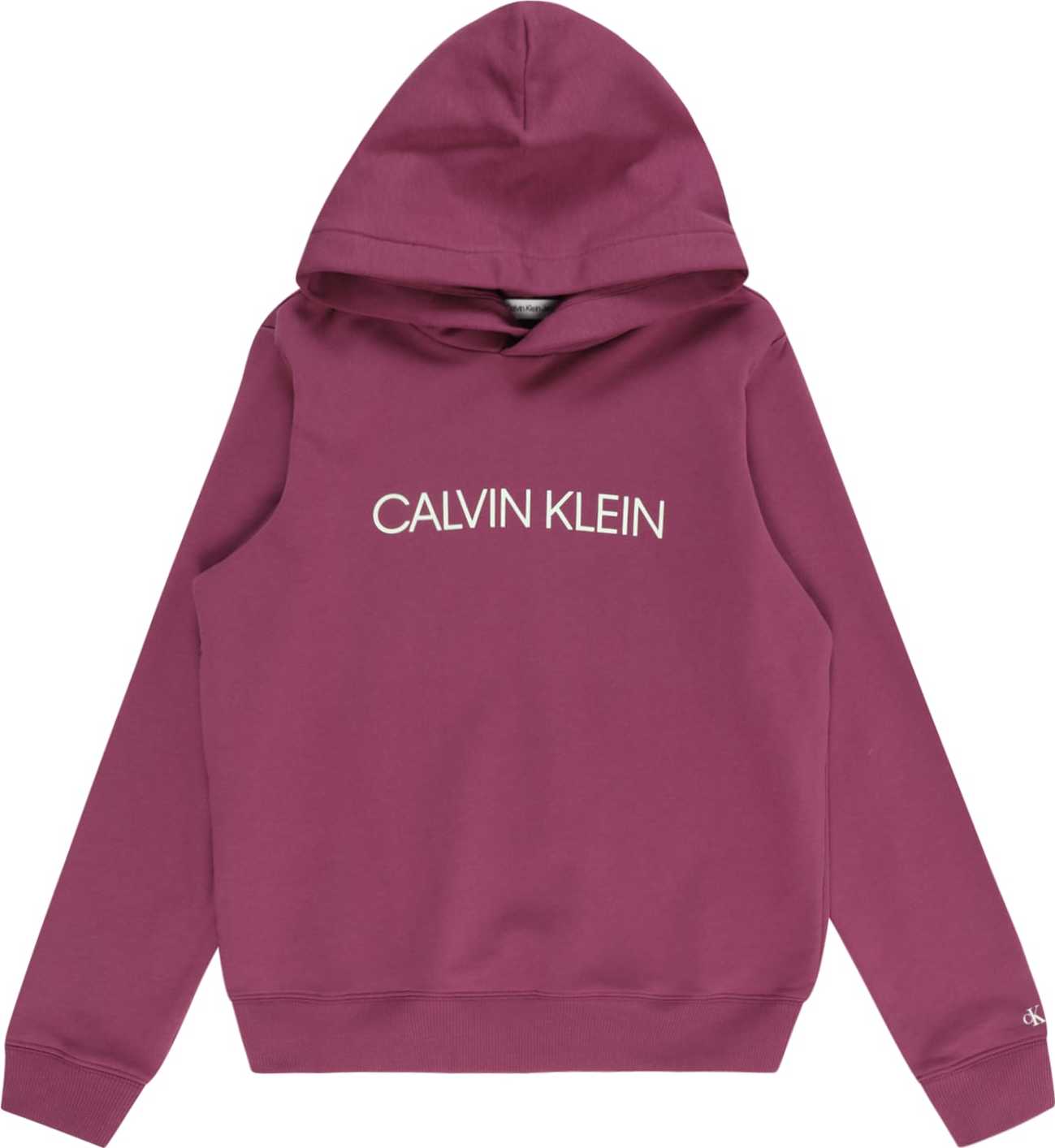 Mikina Calvin Klein Jeans červenofialová / bílá