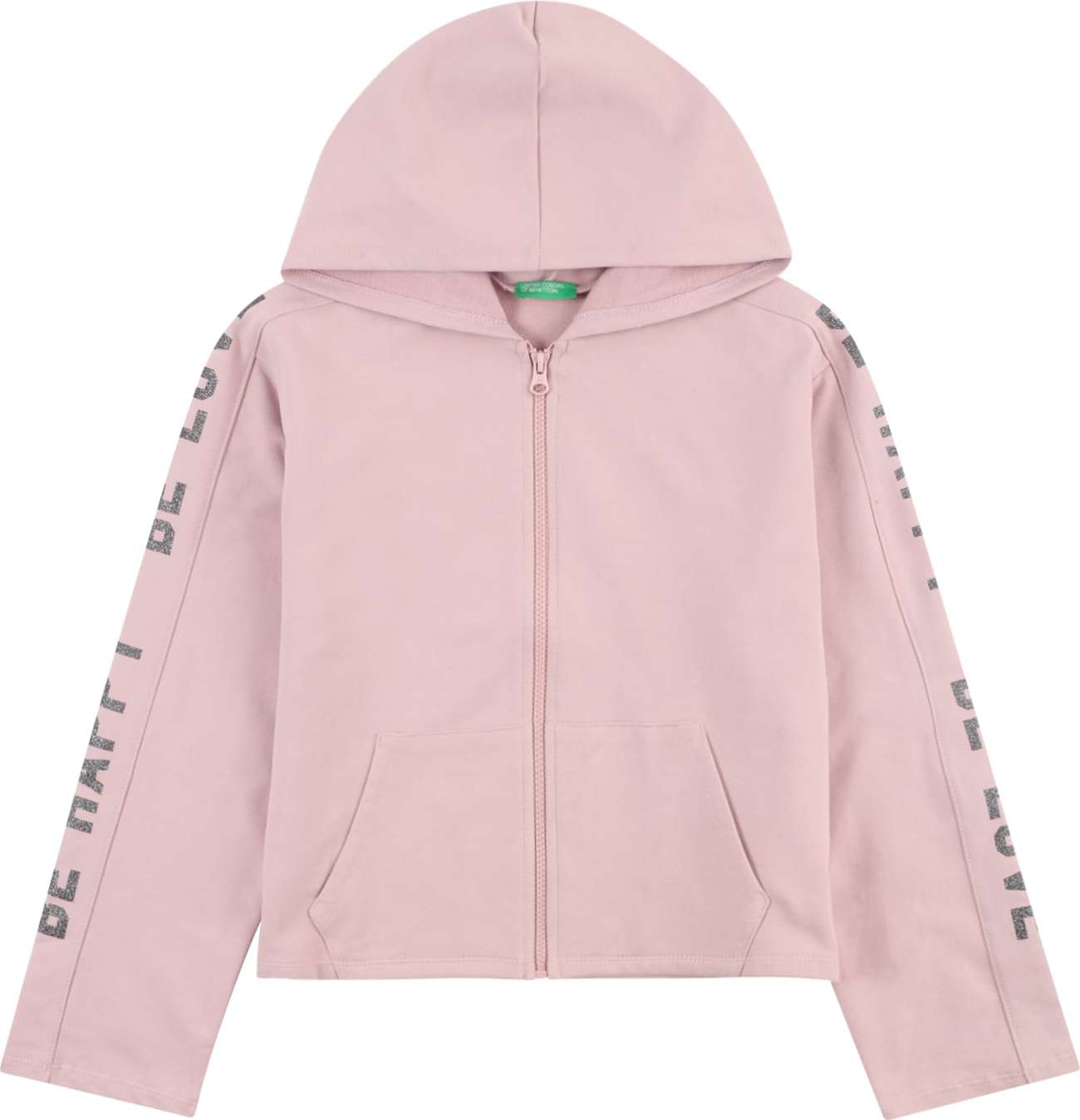 Mikina United Colors of Benetton tmavě šedá / bledě fialová