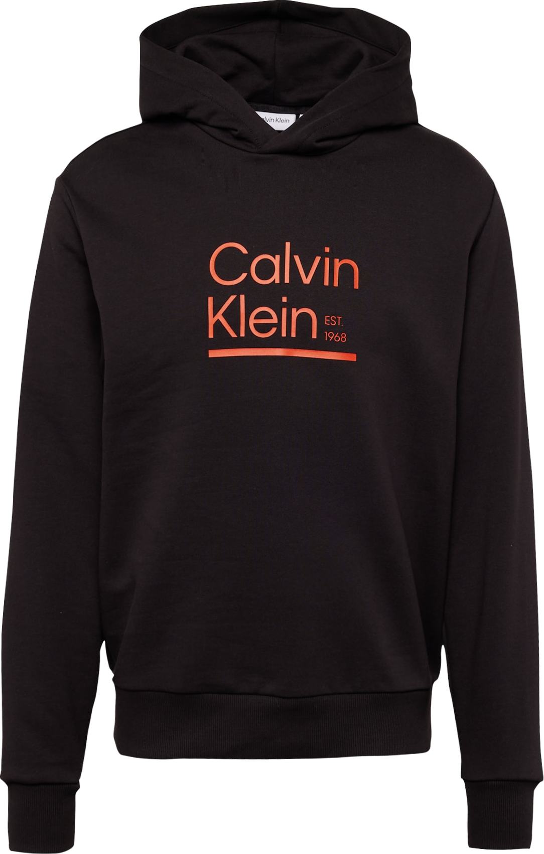 Mikina Calvin Klein svítivě oranžová / černá