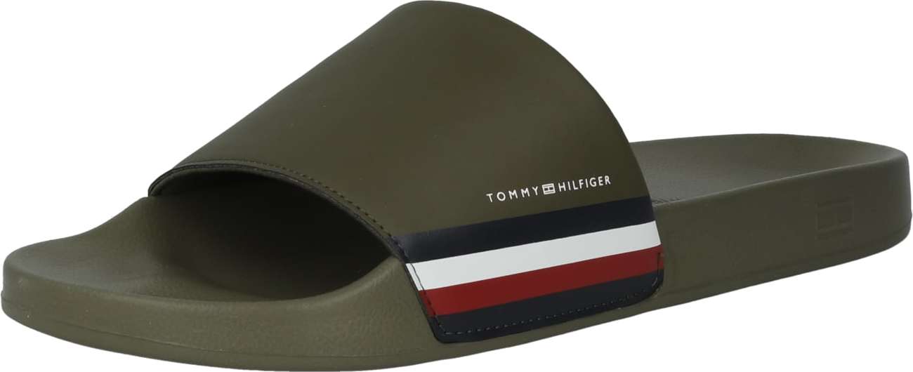 Pantofle Tommy Hilfiger námořnická modř / olivová / červená / bílá