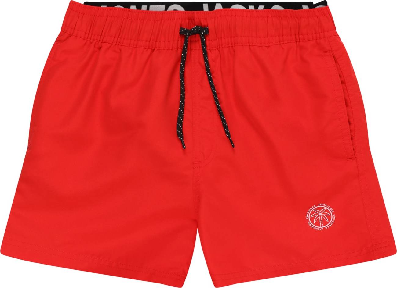 Plavecké šortky Jack & Jones Junior červená / bílá