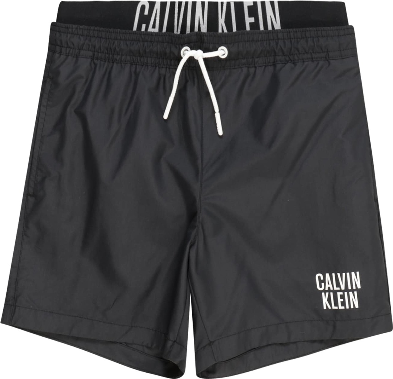 Plavecké šortky 'Intense Power' Calvin Klein Swimwear černá / bílá