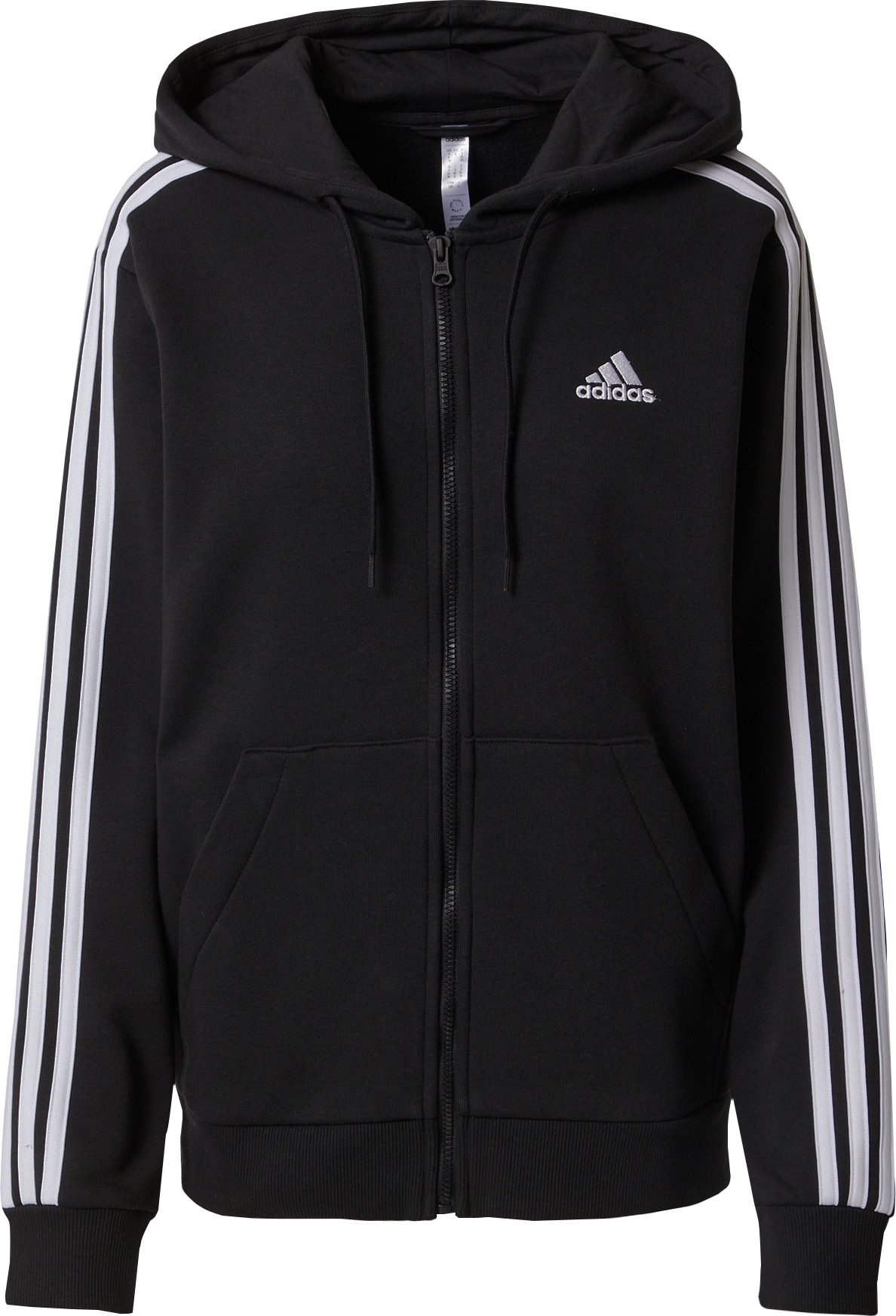 Sportovní mikina 'Essentials 3-Stripes Fleece' ADIDAS SPORTSWEAR černá / bílá