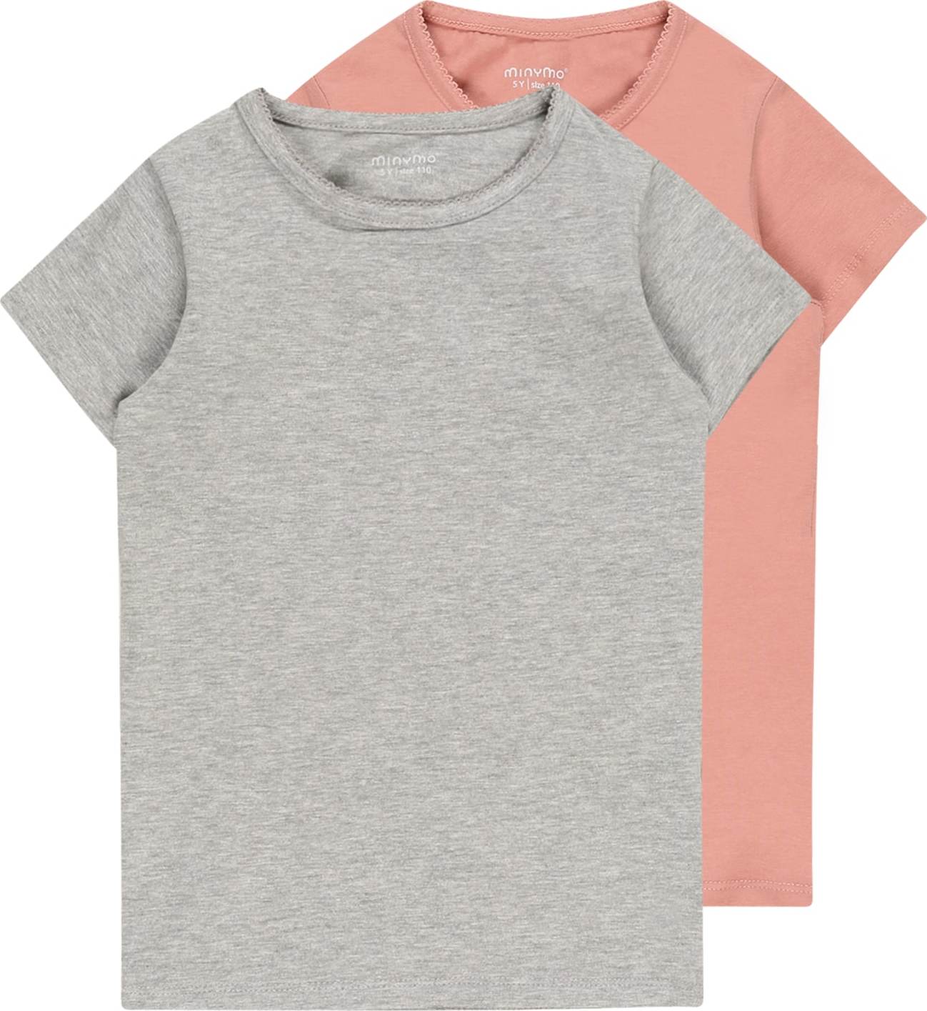 Tričko MINYMO šedý melír / růžová