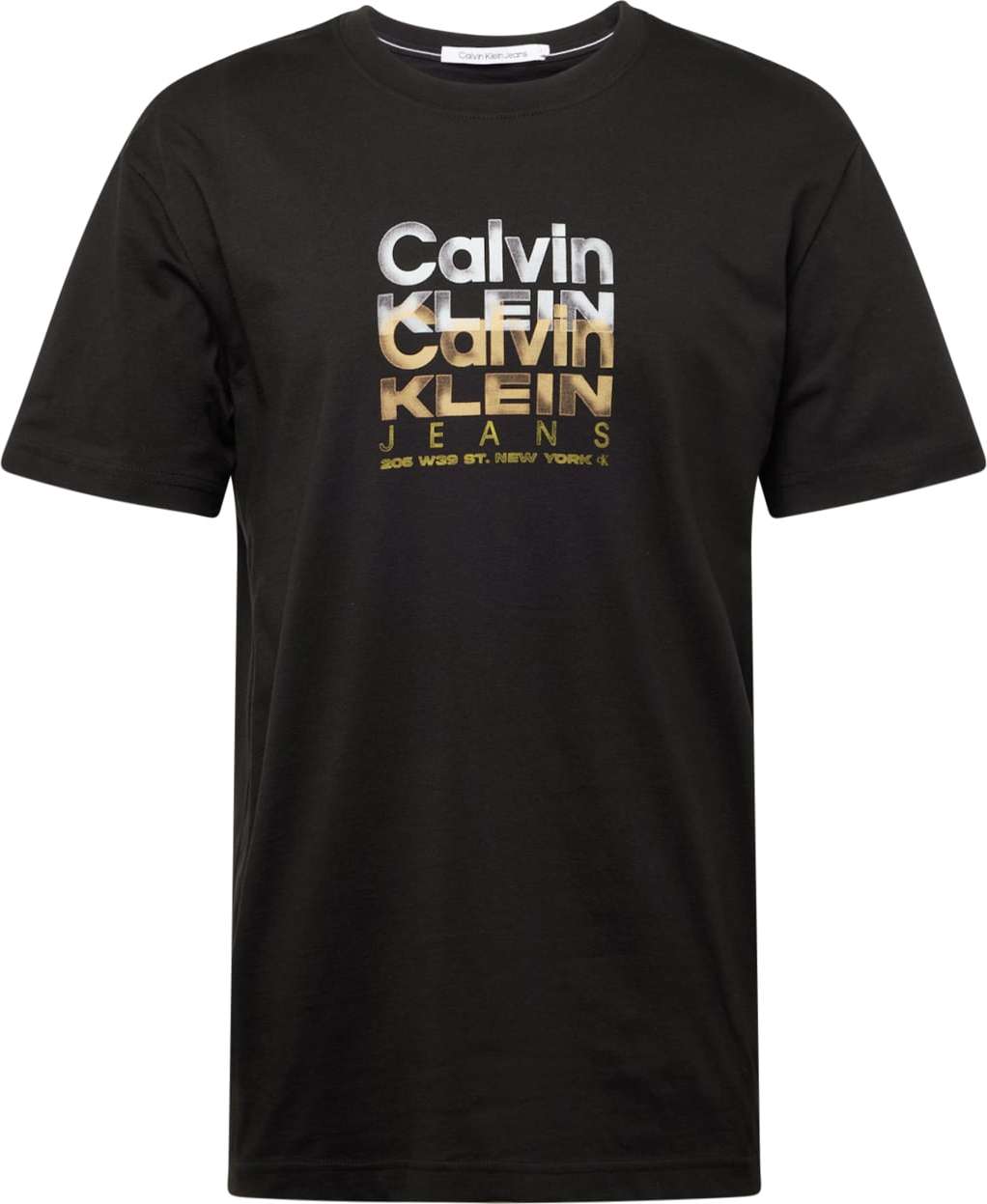 Tričko Calvin Klein Jeans světle hnědá / žlutá / světle šedá / černá
