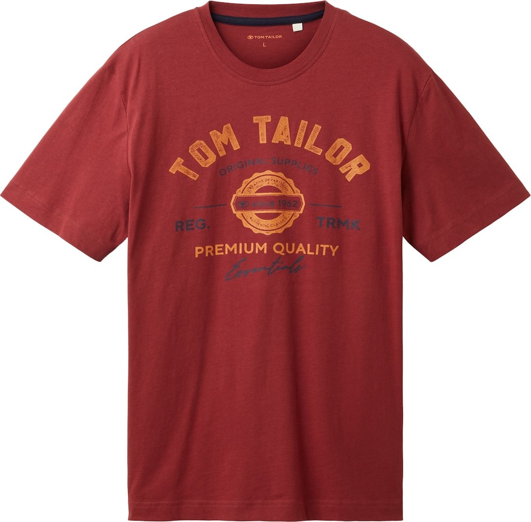 Tričko Tom Tailor námořnická modř / oranžový melír / červená