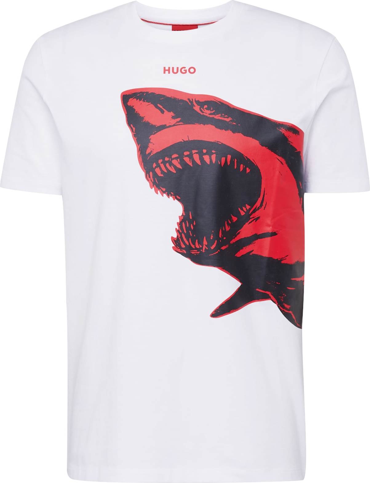 Tričko HUGO ohnivá červená / černá / offwhite