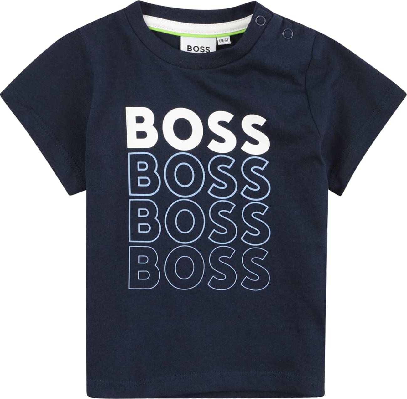 Tričko BOSS Kidswear námořnická modř / světlemodrá / bílá