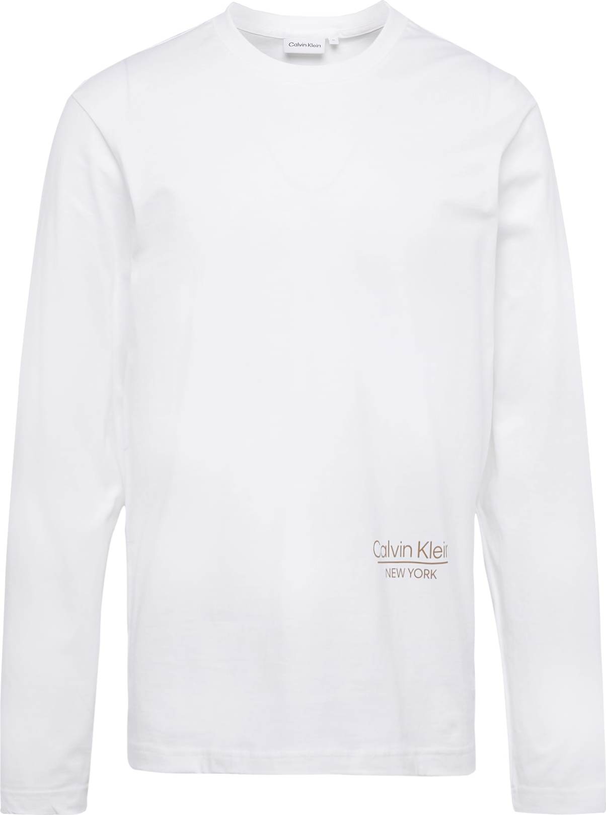 Tričko Calvin Klein šedobéžová / bílá