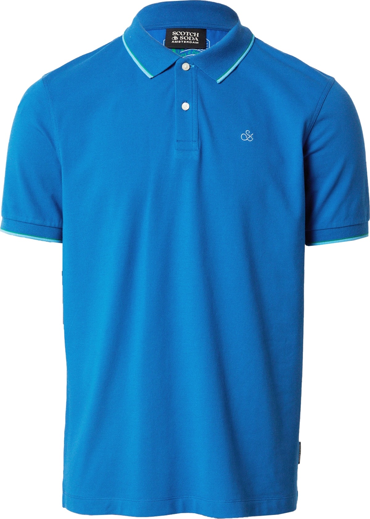 Tričko Scotch & Soda nebeská modř / světlemodrá / světle zelená