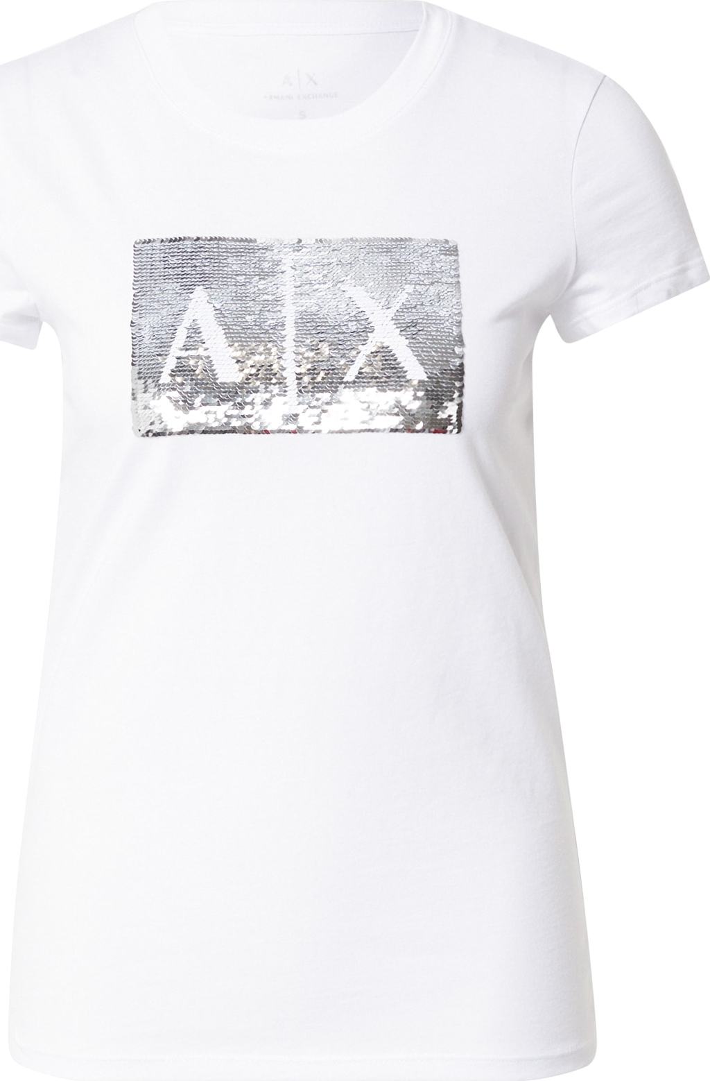 Tričko Armani Exchange stříbrná / bílá
