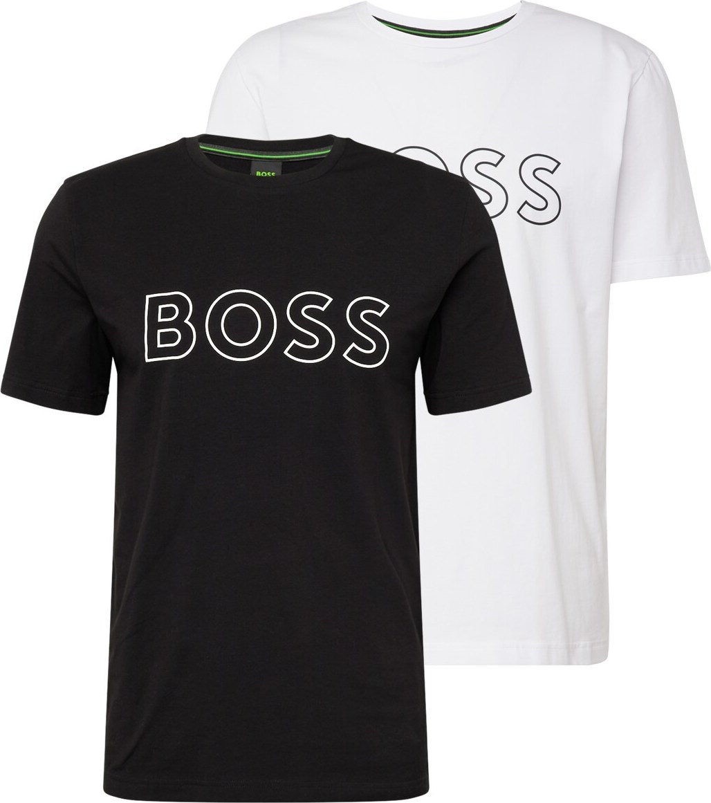 Tričko BOSS Green černá / bílá