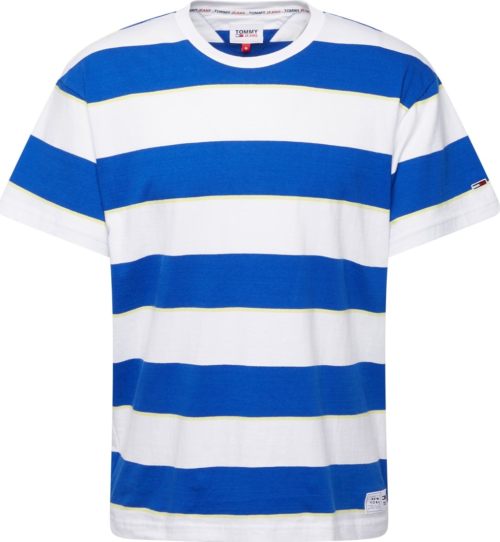Tričko Tommy Jeans královská modrá / bílá