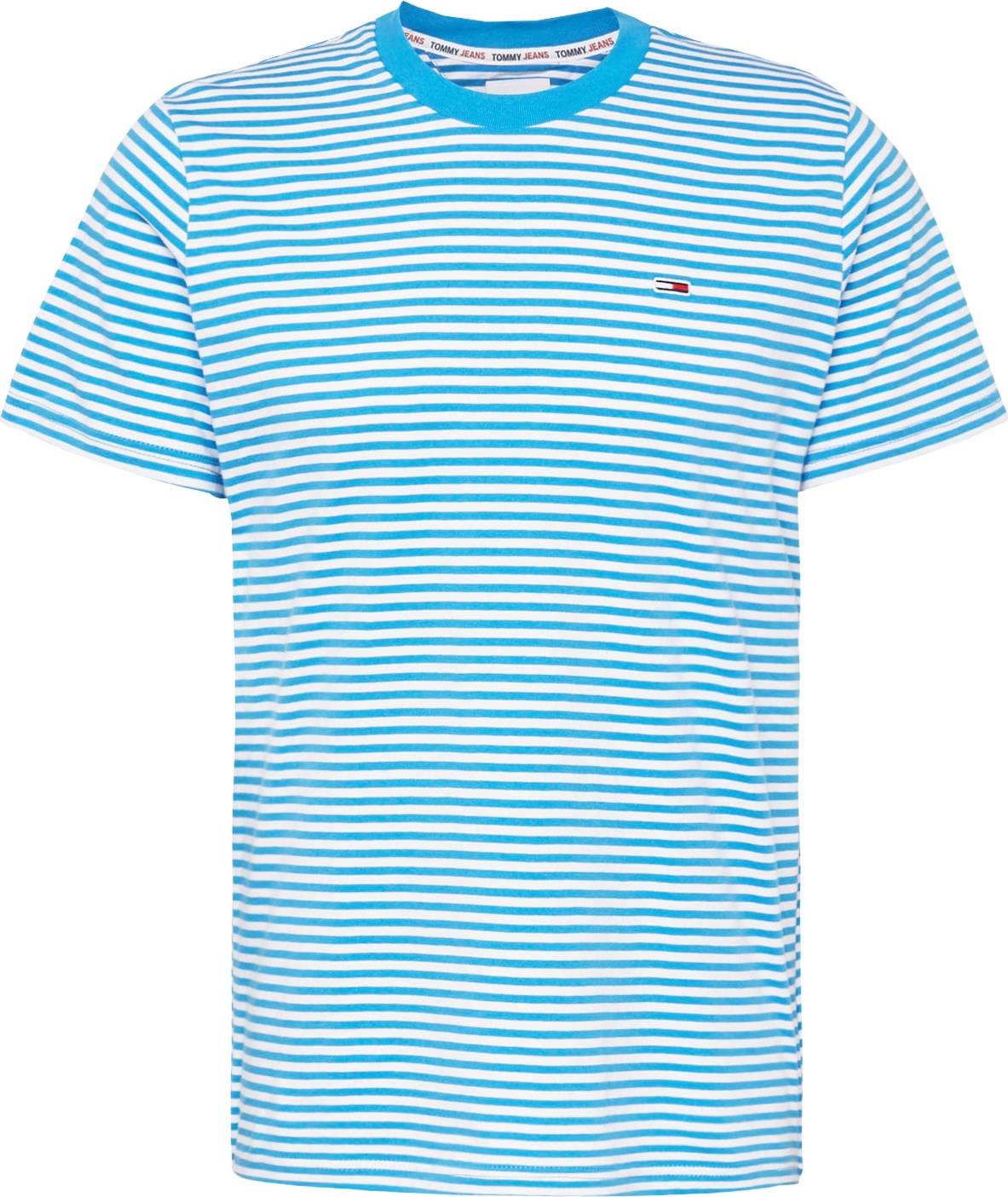 Tričko Tommy Jeans světlemodrá / červená / bílá