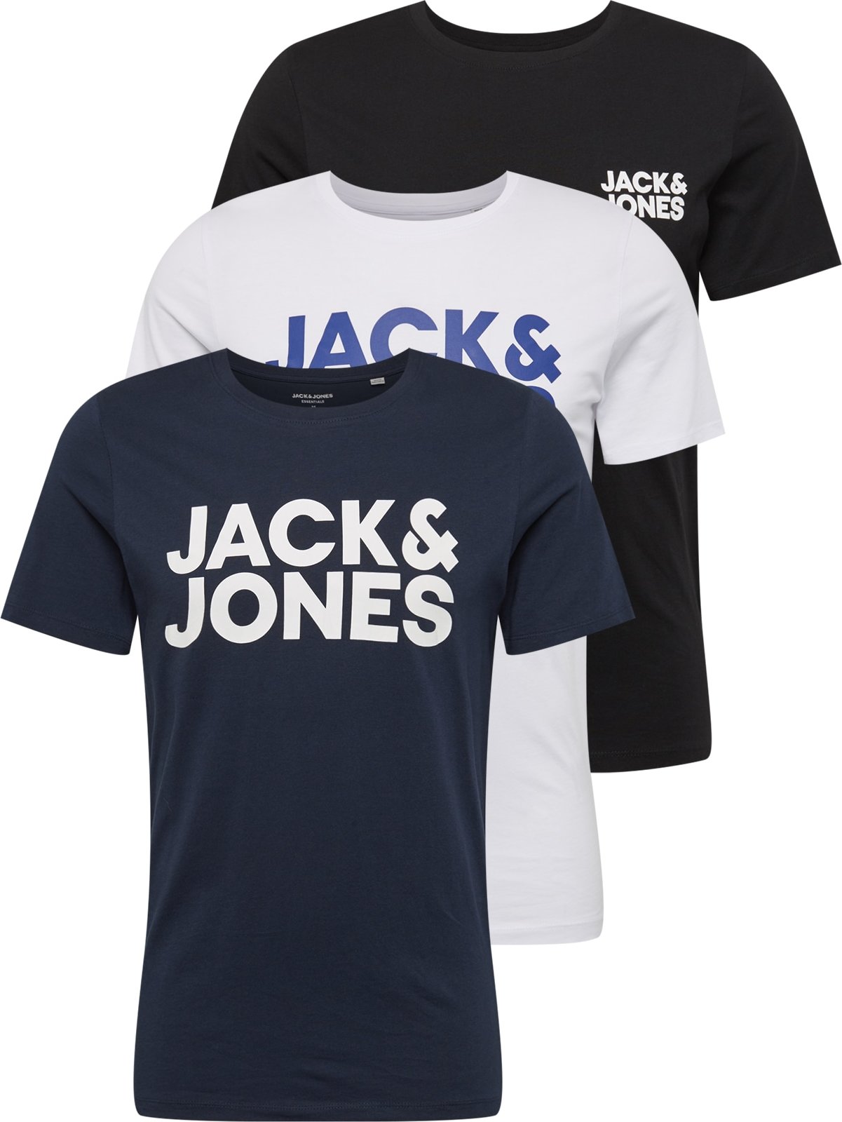 Tričko jack & jones modrá / námořnická modř / černá / bílá