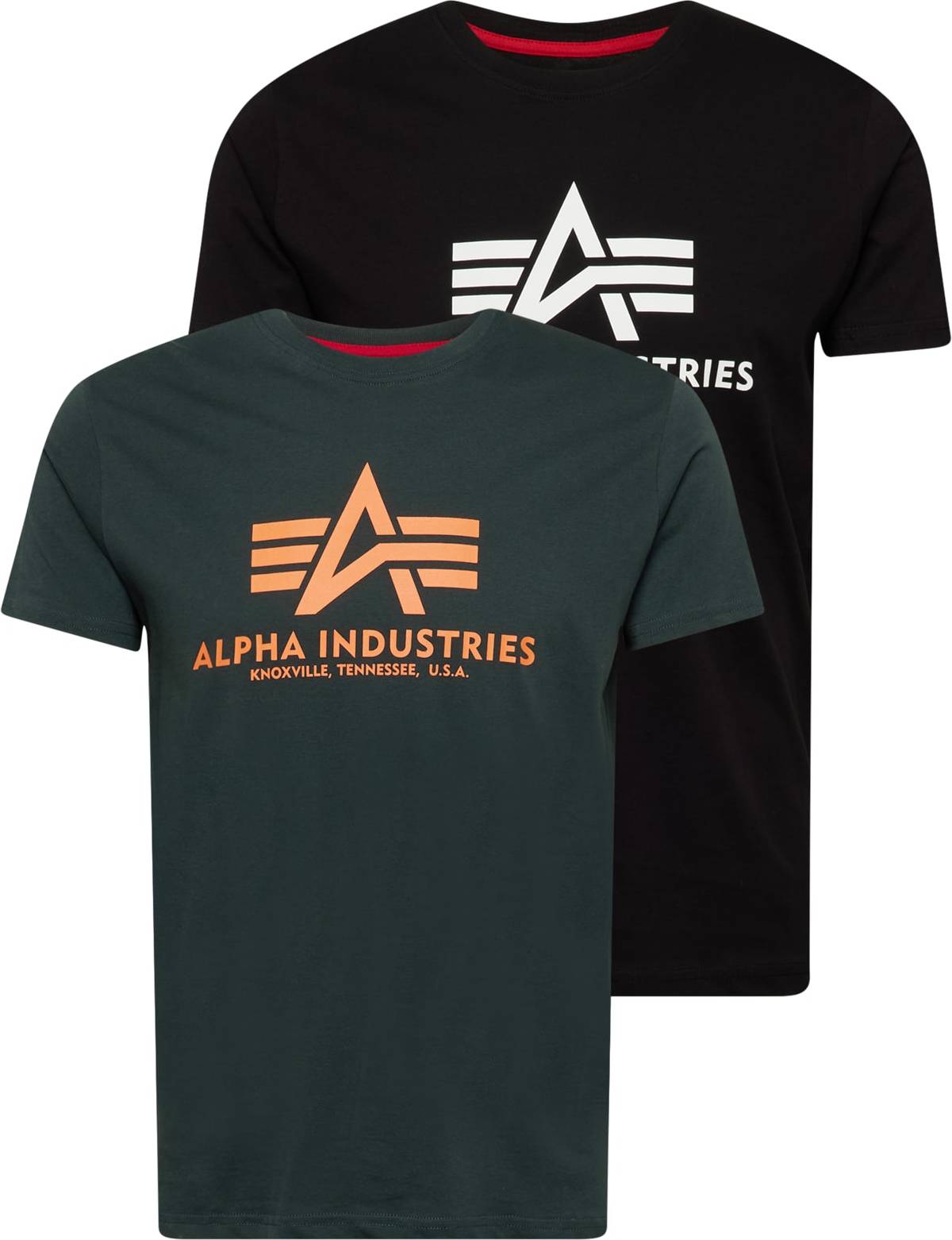 Tričko alpha industries jedle / jasně oranžová / černá / bílá