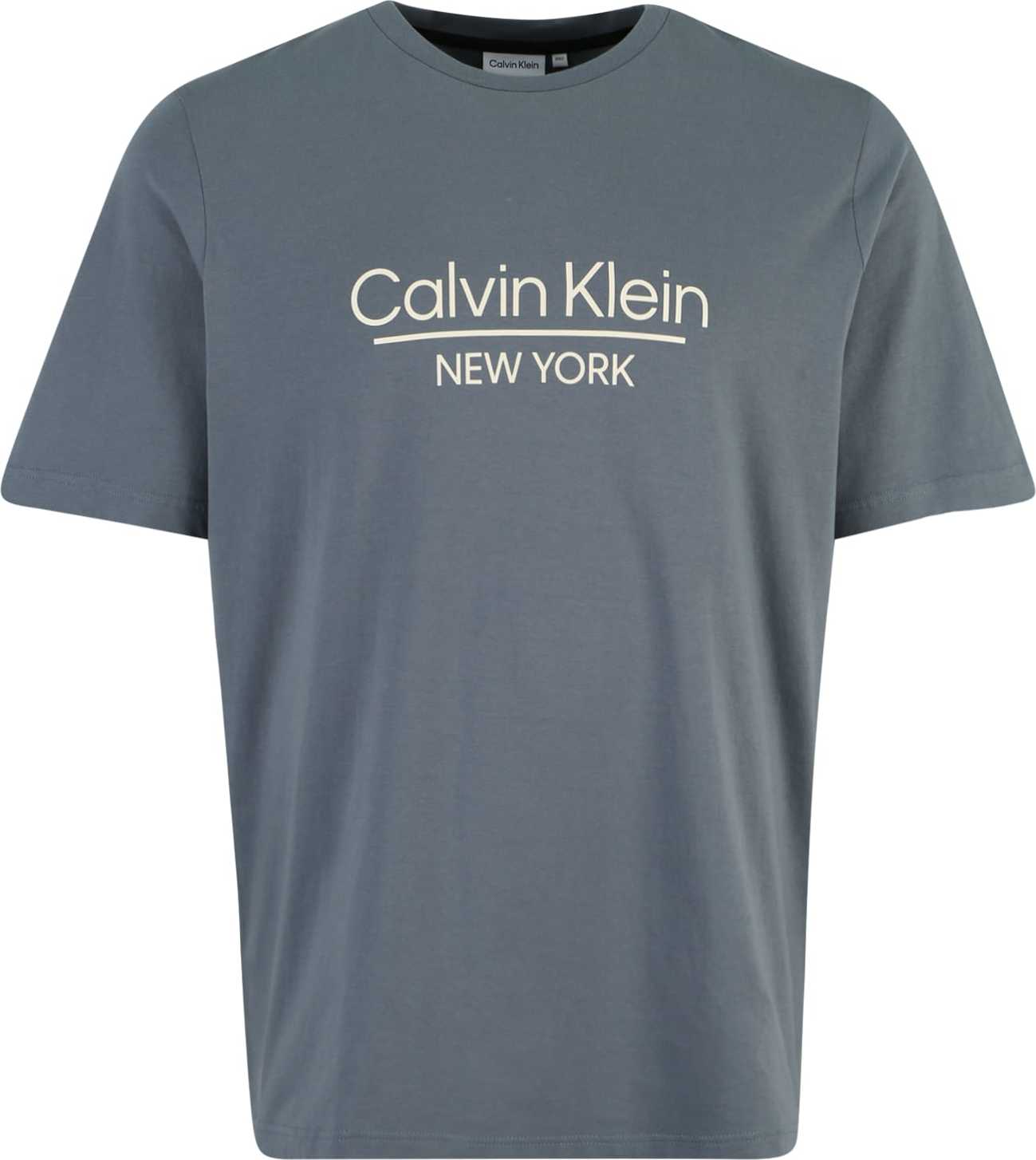 Tričko Calvin Klein Big & Tall tmavě šedá / bílá