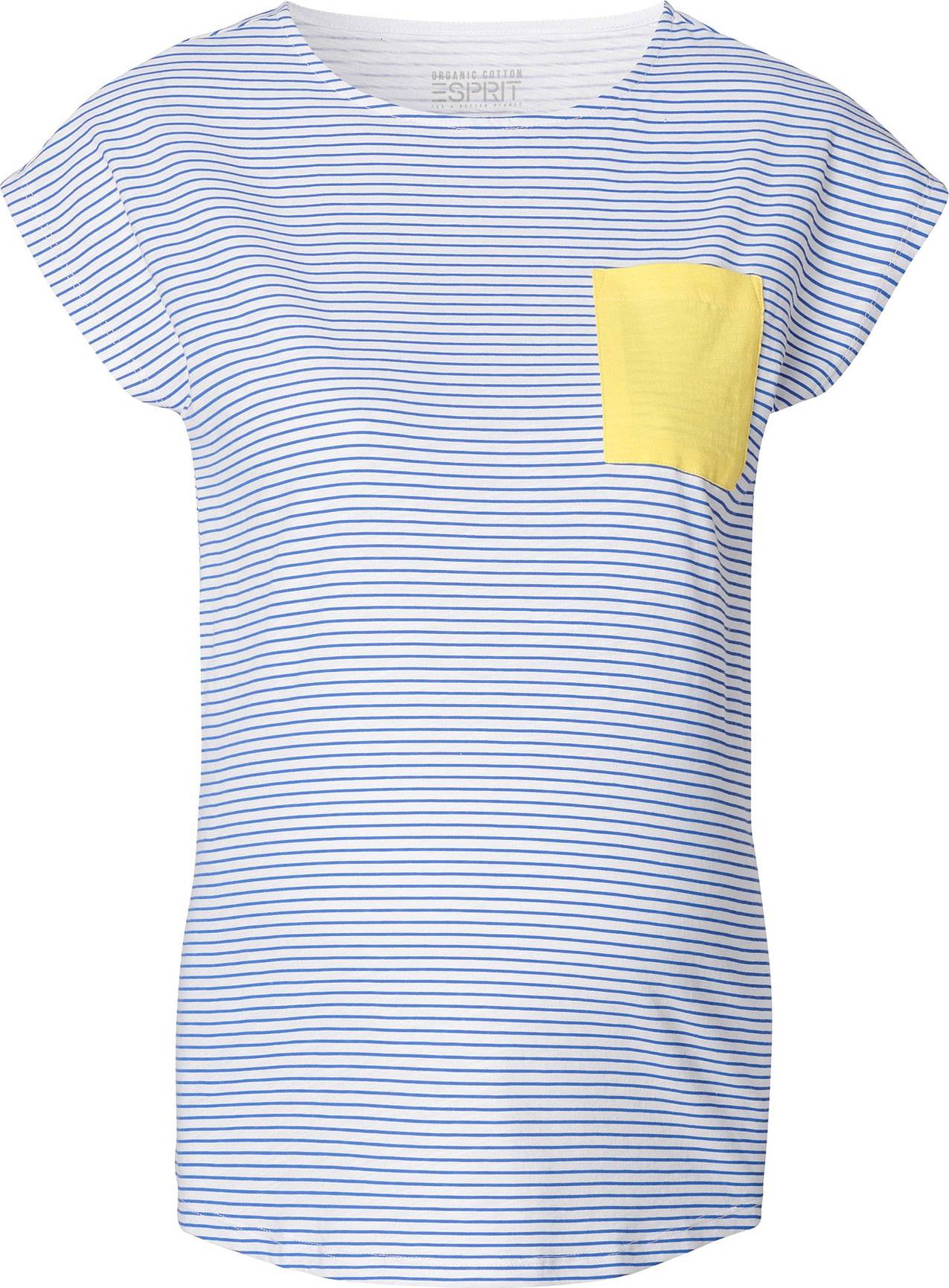 Tričko Esprit Maternity modrá / žlutá / bílá