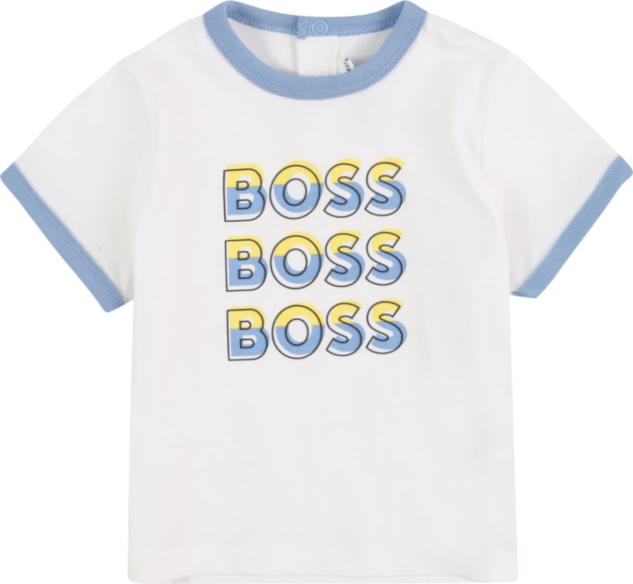 Tričko BOSS Kidswear světlemodrá / světle žlutá / černá / bílá