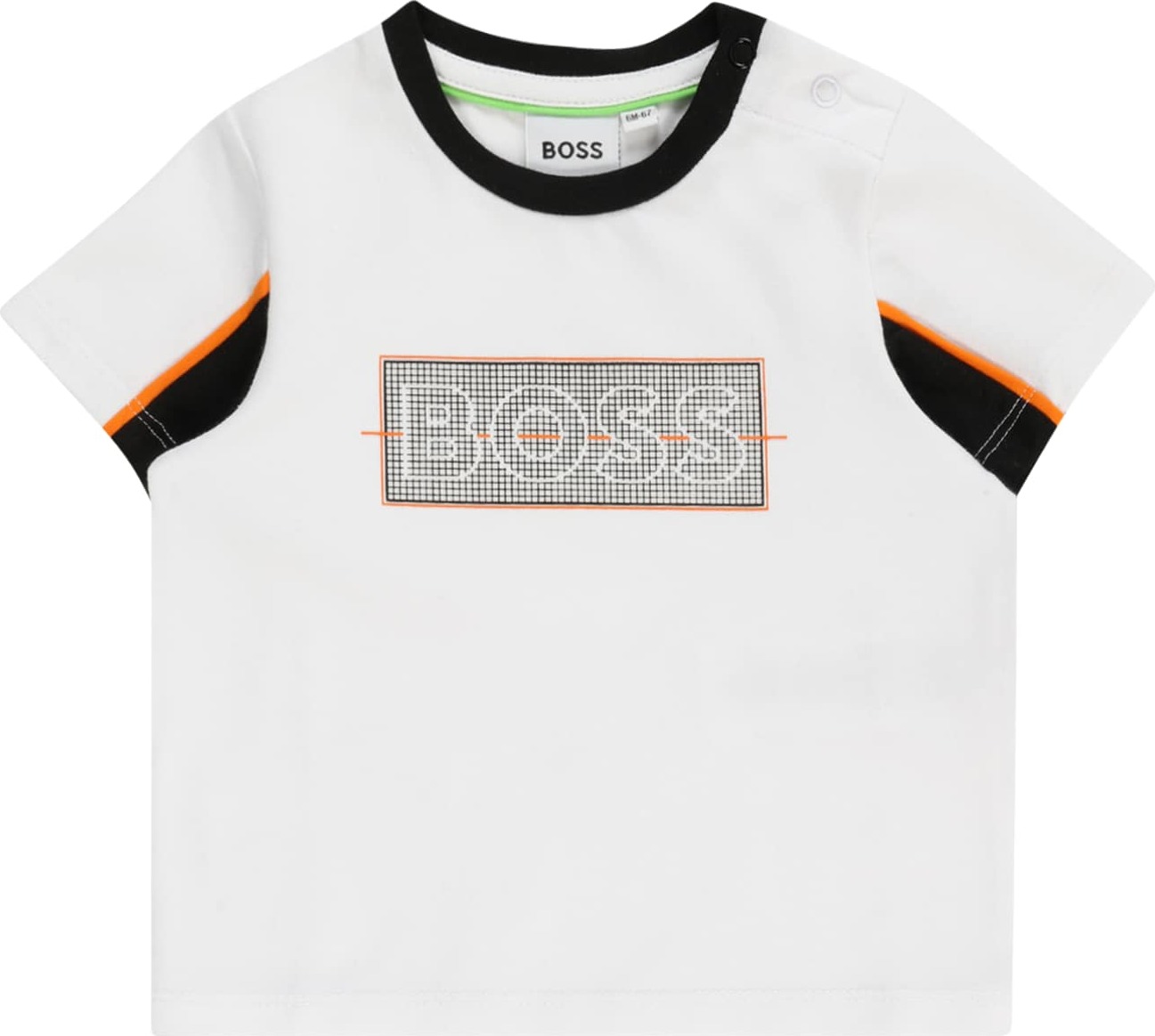 Tričko BOSS Kidswear oranžová / černá / bílá
