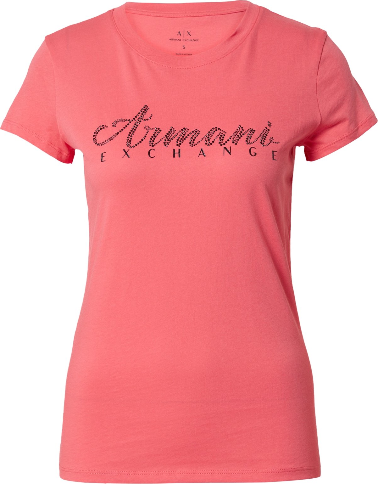 Tričko Armani Exchange světle růžová / černá