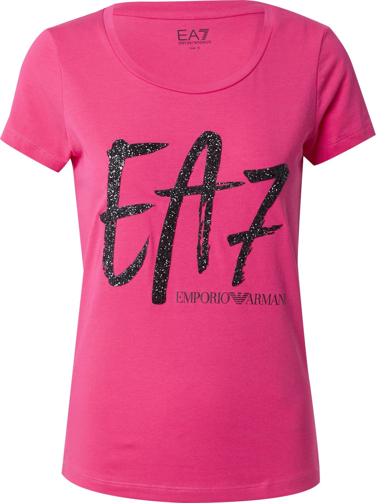 Tričko EA7 Emporio Armani pink / černá