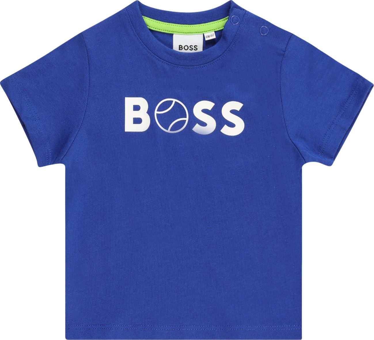 Tričko BOSS Kidswear modrá / bílá