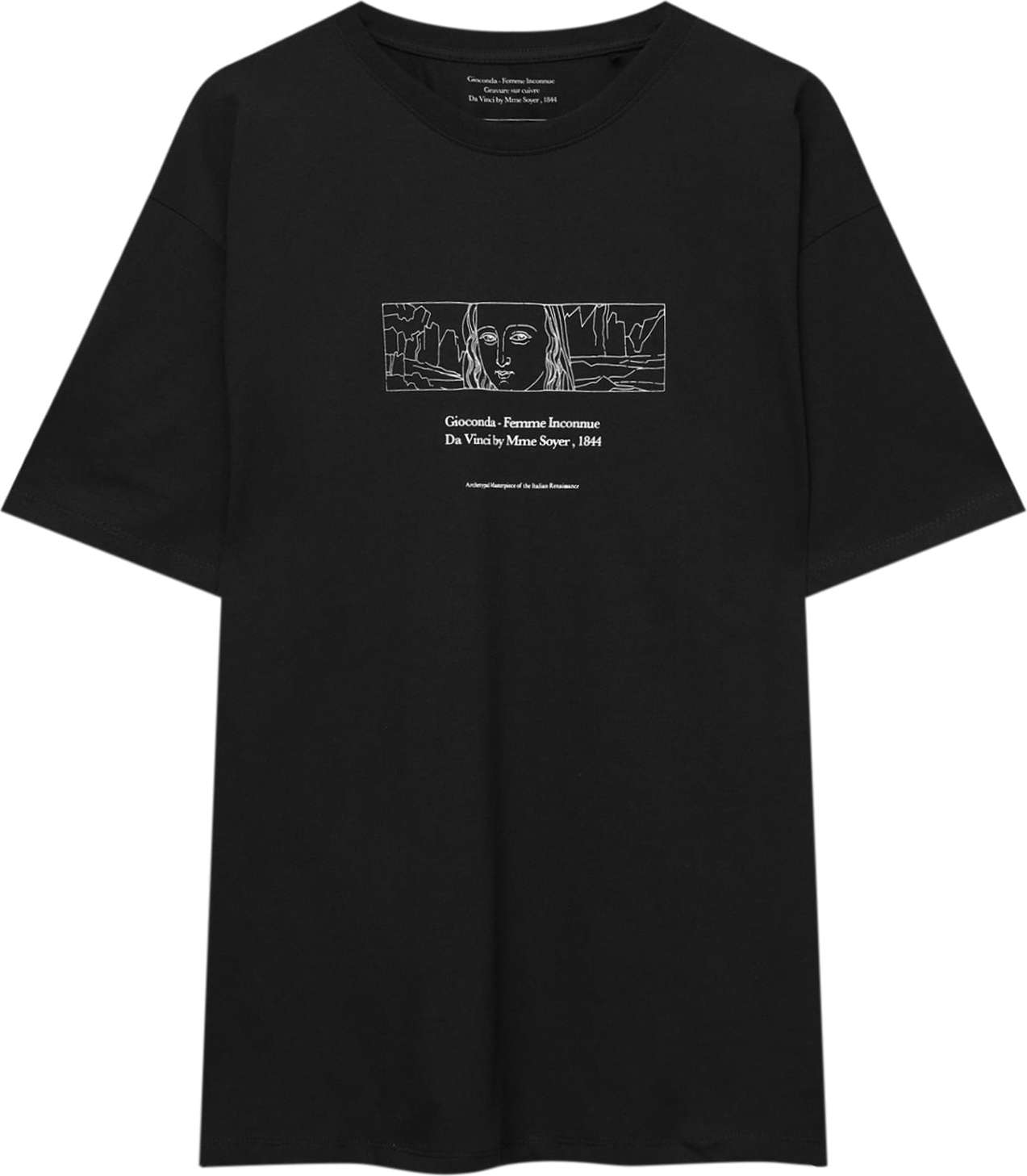Tričko Pull&Bear černá / bílá