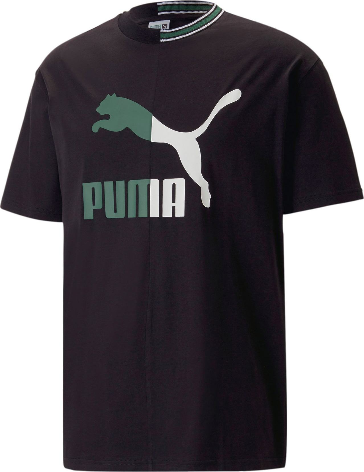 Tričko Puma zelená / černá / bílá