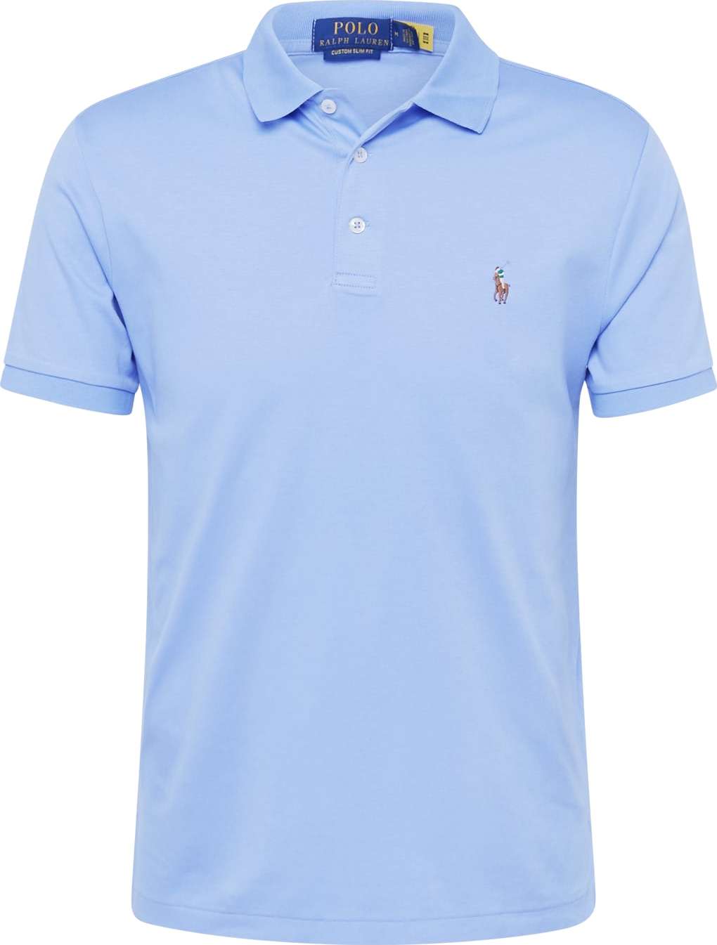 Tričko Polo Ralph Lauren nebeská modř / hnědá / tmavě zelená / bílá