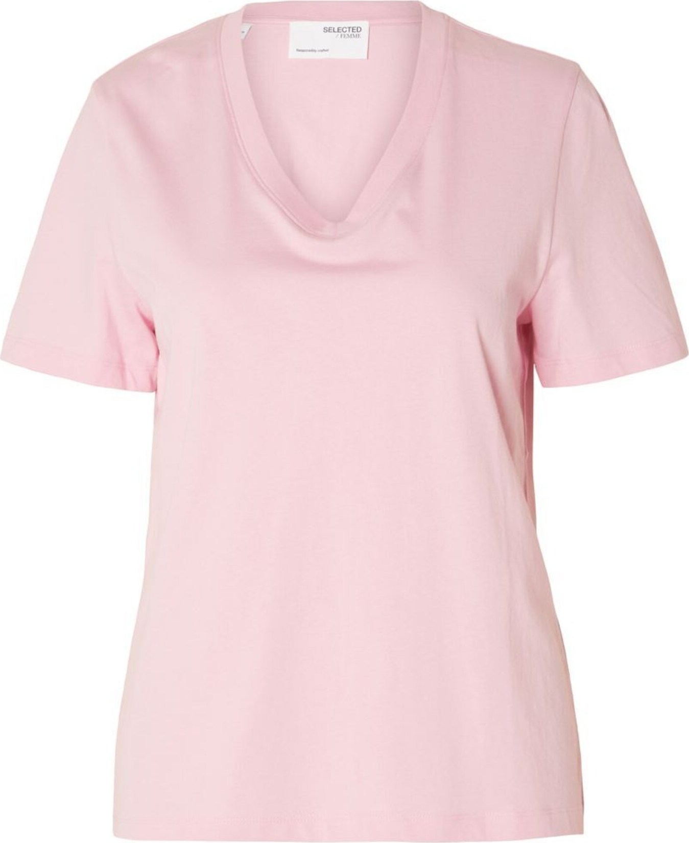 Tričko Selected Femme pastelově růžová