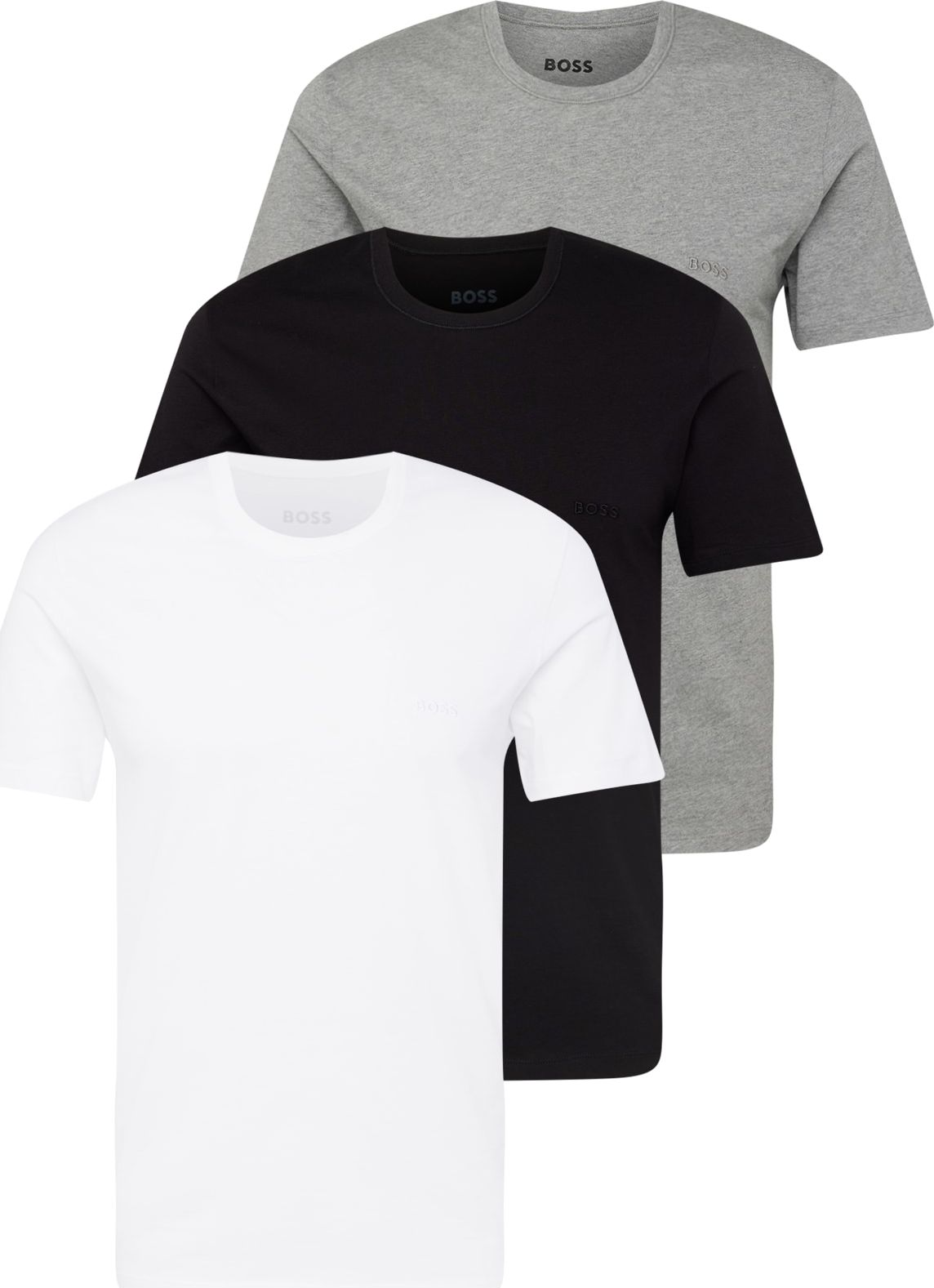 Tričko 'Classic' BOSS Black šedý melír / černá / bílá