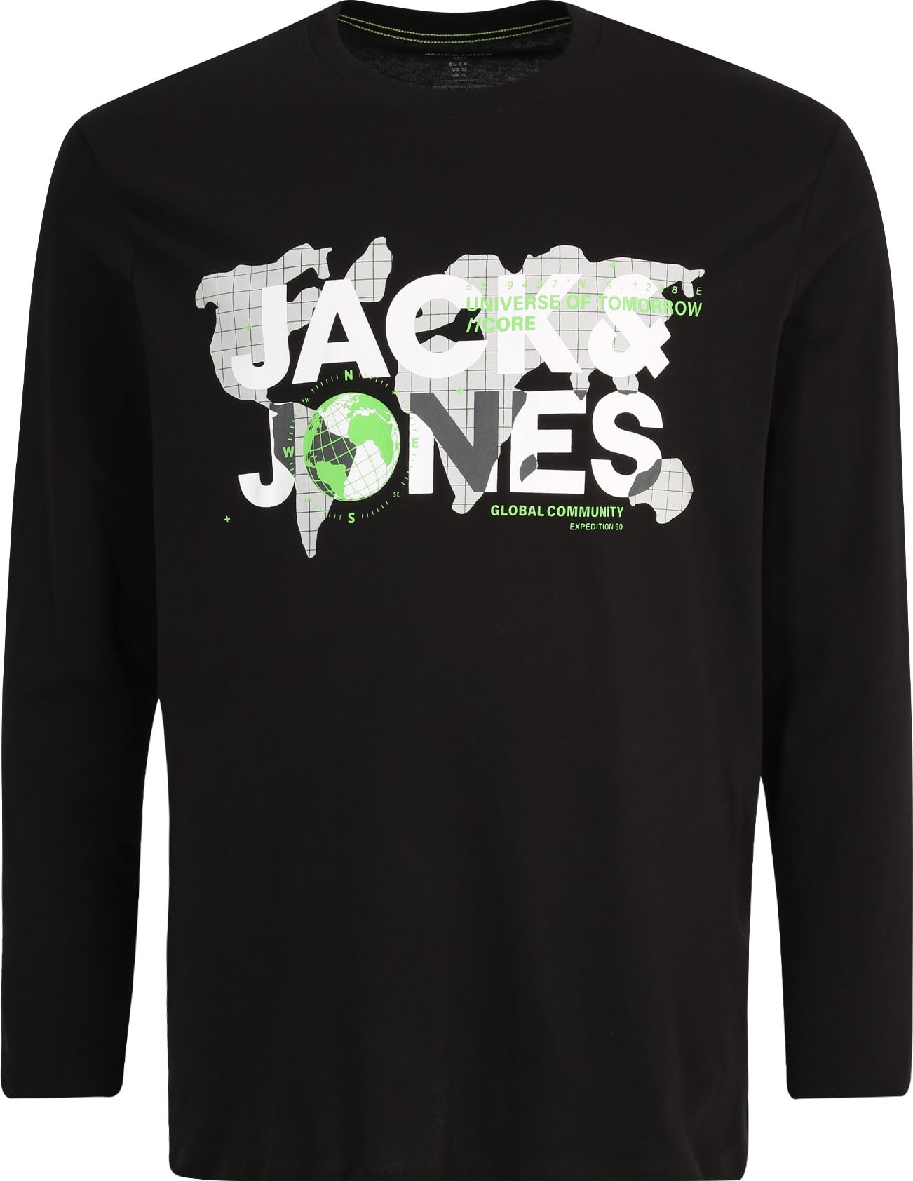 Tričko 'DUST' Jack & Jones Plus světle zelená / černá / bílá